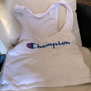 CHAMPION womens crop white tank top SIZE MEDIUM